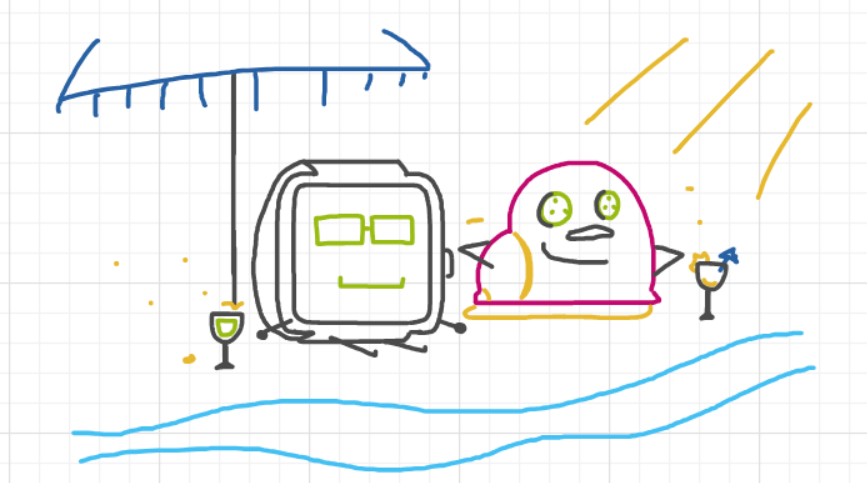 A panel from Ready Oar Knot, episode three of the Board Boards object show by Furretwalk/WalkingFurret.